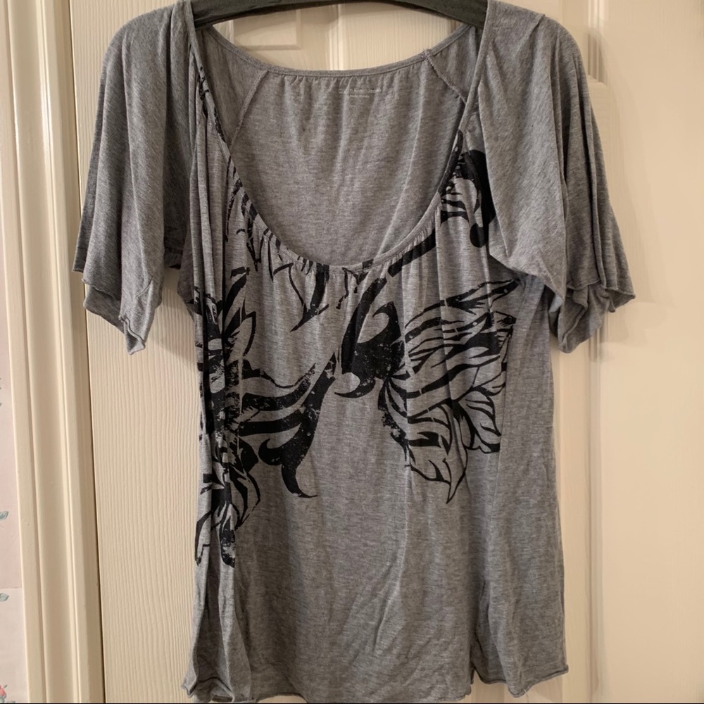 Calvin Klein Jeans grey flowy blouse